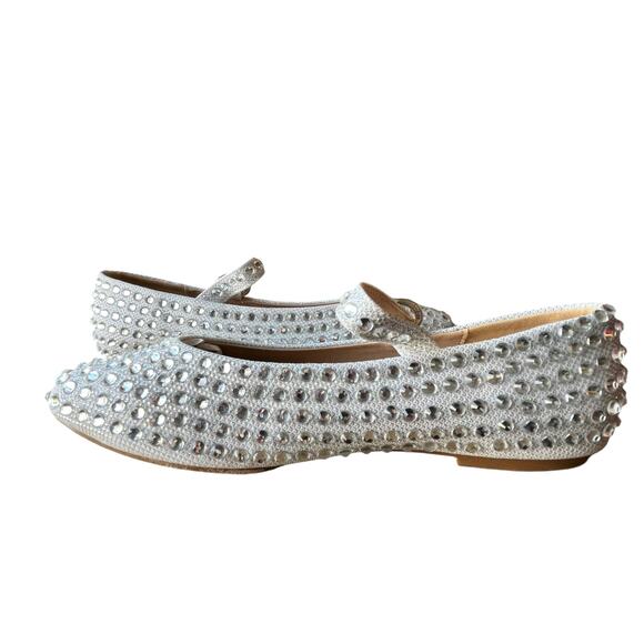 Chase & Chloe Mary Jane Ballet Flats Shoes Size 7.5 Silver Glitter Holidays NWT - Picture 3 of 11